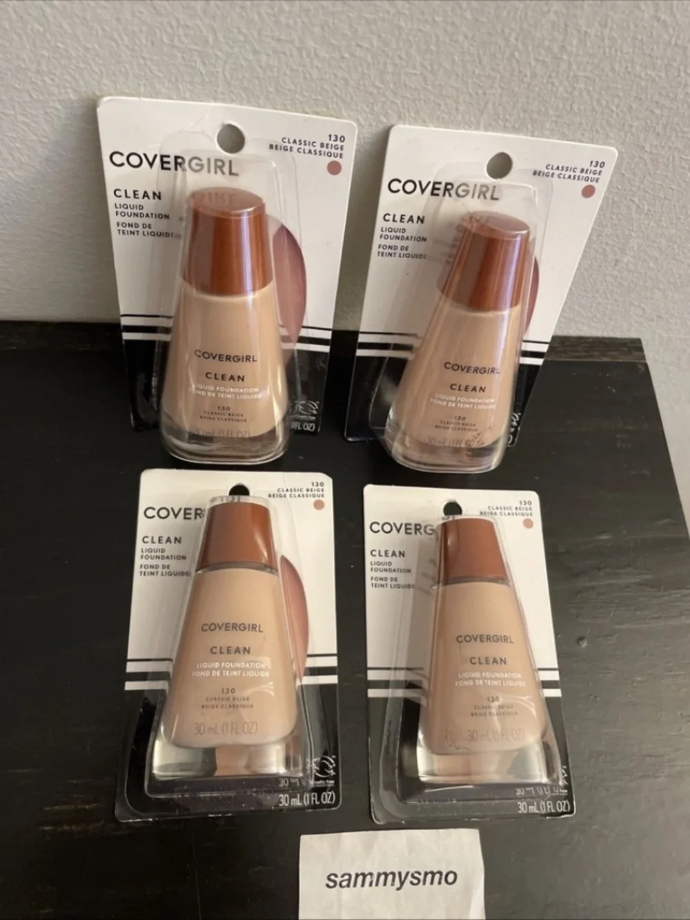 Covergirl Clean Liquid Foundation 130 Classic Beige 1 oz x4